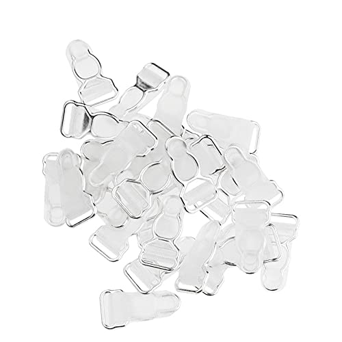 Agoky 30/50Pcs Korsett Bein Strumpfband Gürtel Clip aus Kunststoff Strumpfband Klemmen Gurtband Clips Strumpfhalter Riemen Clips Silber A One Size von Agoky