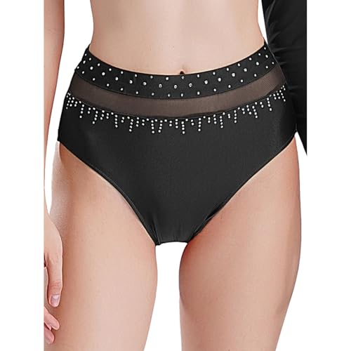 Agoky Damen Eiskunstlauf Unterhosen Dance Slip mit Mesh Spleiß Glitzer Strasssteine Unterwäsche High Waist Sport Fitness Training Shorts Schwarz L Agoky Damen Eiskunstlauf Unterhosen Dance Slip mit Mesh Spleiß Glitzer Strasssteine Unterwäsche High Waist Sport Fitness Training Shorts Schwarz L von Agoky