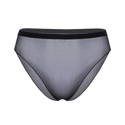 Agoky Damen Hipster Strumpfhose Slips transparente Unterwäsche Hot Pants reizvoll Unterhosen in Schwarz Hautfarben Schwarz Einheitsgröße von Agoky