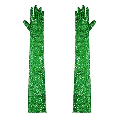 Agoky Damen Pailletten Handschuhe Abendhandschuhe Ellenbogen Lang Party Hochzeit Braut Armstulpen Fäustlinge Gloves Grün Einheitsgröße Agoky Damen Pailletten Handschuhe Abendhandschuhe Ellenbogen Lang Party Hochzeit Braut Armstulpen Fäustlinge Gloves Grün Einheitsgröße von Agoky