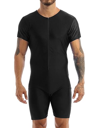 Agoky Herren Body Bodysuit Einteiler Kurz mit Reissverschluss Overall Slim Fit Männerbody Kurzarm Unterhemd Boxershorts Unterwäsche M-XXL Schwarz A S Agoky Herren Body Bodysuit Einteiler Kurz mit Reissverschluss Overall Slim Fit Männerbody Kurzarm Unterhemd Boxershorts Unterwäsche M-XXL Schwarz A S von Agoky