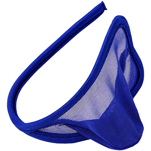 Agoky Herren C-String Tanga Transparent Panty Netz Unterwäsche Männer Slip Dessous Mini Bikini Unterhose Badeshorts Blau Einheitsgröße von Agoky