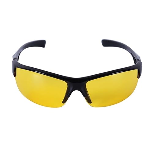 Agoky Herren Damen Sonnenbrille Augenschutz Sportbrille für Fahrradfahren Autofahren Golf Outdoor Sport Angeln Urlaub Schwarz&Gelb One_Size von Agoky