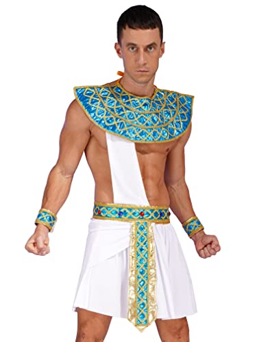 Agoky Herren Gladiator Rock EIN-Schulter Träger Latzrock mit Gürtel Kragen Armbänder Römer Krieger Cosplay Kostüm Halloween Mottoparty Outfits Weiß C L Agoky Herren Gladiator Rock EIN-Schulter Träger Latzrock mit Gürtel Kragen Armbänder Römer Krieger Cosplay Kostüm Halloween Mottoparty Outfits Weiß C L von Agoky