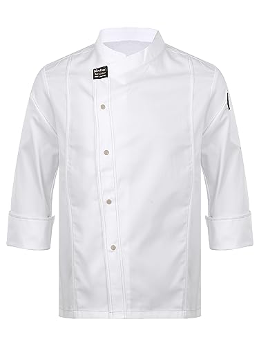 Agoky Herren Kochjacken Bäckerjacke Kochmantel Koch Uniform mit Druckknöpfe Arbeitshemd Weiß BB 3XL Agoky Herren Kochjacken Bäckerjacke Kochmantel Koch Uniform mit Druckknöpfe Arbeitshemd Weiß BB 3XL von Agoky