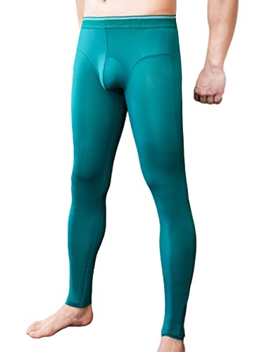 Agoky Herren Lange Unterhosen mit Weichbund Blickdicht Hose Unterwäsche Strumpfhose Lang Leggings Eng Sporthose Für Winter Herbst Grün G 3XL von Agoky