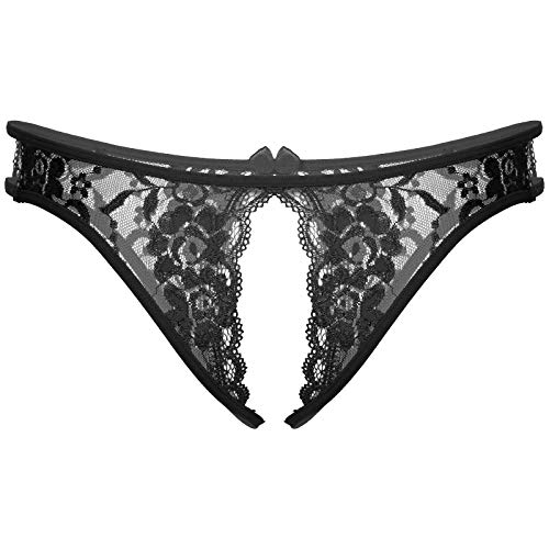 Agoky Herren Ouvert Dessous Micro Mini String Tanga Männer Sissy Unterwäsche Bikini G-String Reizvolle Höschen Hotpants Schwarz Einheitsgröße von Agoky