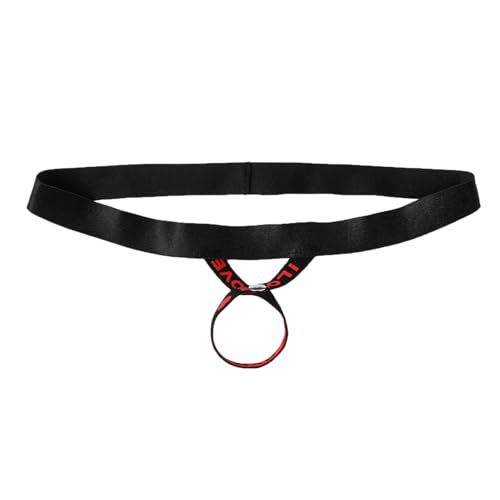 Agoky Herren Ouvert Slip Bikini String Tanga mit Penis Ring Taillen Harness Geschirr Männer Jockstrap Gay Underwear Blau II Einheitsgröße von Agoky