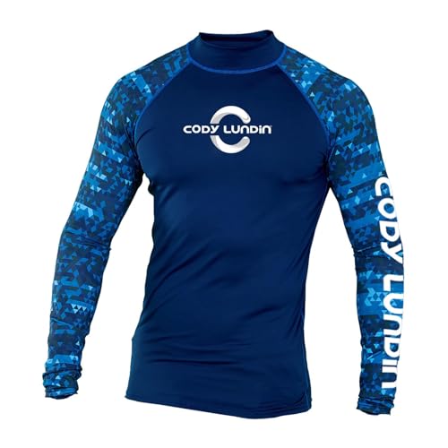 Agoky Herren Rash Vest Rashguard Langarmshirt Schnorcheln Schwimmen Surfen Tops Tauchen Anzug UV Schutz T-Shirt Kompressionsshirt Beachwear Blau XXL von Agoky