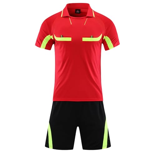 Agoky Herren Schiedsrichter Uniformen Fußball Trikot Set Sommer Trainingsanzug Kurz Shorts und Kurzarmshirt Trainingsshirt Tops Zweiteiler Outfits Rot L Agoky Herren Schiedsrichter Uniformen Fußball Trikot Set Sommer Trainingsanzug Kurz Shorts und Kurzarmshirt Trainingsshirt Tops Zweiteiler Outfits Rot L von Agoky