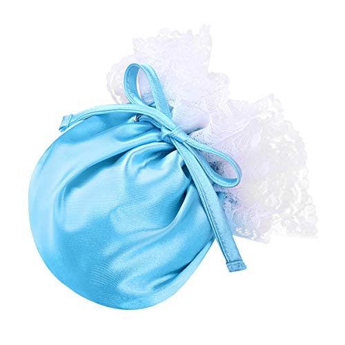 Agoky Herren Sissy String Dessous Blumenspitze Elastischer Kordelzug Satin Männer Bulge Pouch Weicher Beutel Mini Slip Unterwäsche Blau Einheitsgröße von Agoky