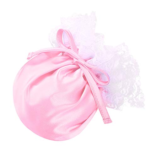 Agoky Herren Sissy String Dessous Blumenspitze Elastischer Kordelzug Satin Männer Bulge Pouch Weicher Beutel Mini Slip Unterwäsche Rosa Einheitsgröße von Agoky