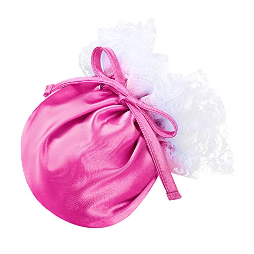 Agoky Herren Sissy String Dessous Blumenspitze Elastischer Kordelzug Satin Männer Bulge Pouch Weicher Beutel Mini Slip Unterwäsche Rose Einheitsgröße von Agoky