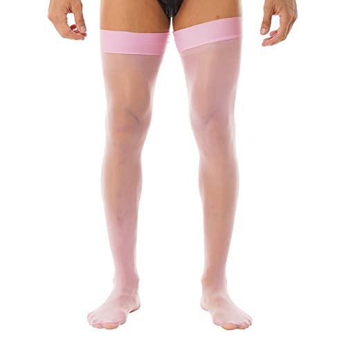 Agoky Herren Strumpfhosen Ouvert Pantyhose Nylon Fischernetz Hose Pants Dessous Männer Erotik Reizwäsche Unterhose Pink B Einheitsgröße von Agoky