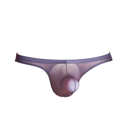 Agoky Herren Transparent Unterhosen Mini Slip Stretch Mesh Bikini Briefs mit Bulge Beutel Sissy Höschen Panties Dunkelgrau H Einheitsgröße von Agoky