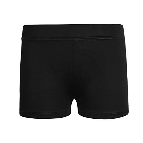 Agoky Mädchen Sport Shorts Turnhose für Kinder Kurze Hose Tights Leggings Fitness Tanzen Yoga Shorts Sporthose kurz Hot Pants Freizeit Training Schwarz 122-128 von Agoky