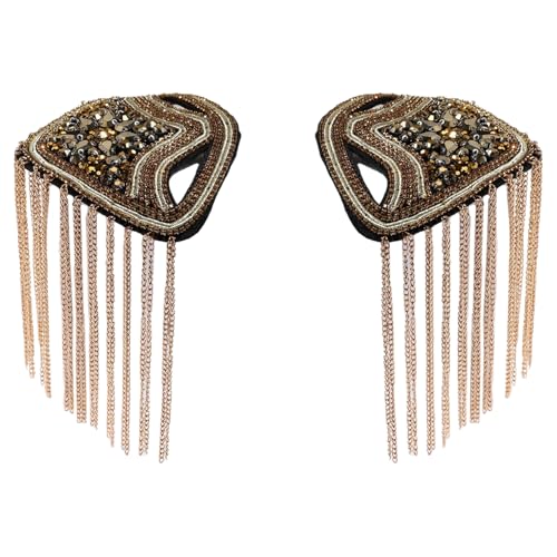 Agoky Retro Punk Quaste Schulter Epaulette Glocken Kette Schulterstücke Abzeichen Für Mann Frau Gold 1 Einheitsgröße von Agoky