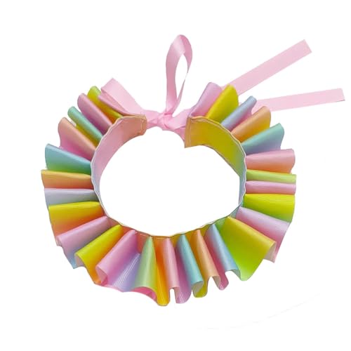 Agoky Viktorianische Damen Rüschen Halskragen Edel Halskrause Mittelalter Plissee Mühlsteinkrause Ruffle Fake Kragen Bunt One Size von Agoky