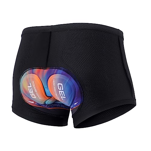Agolu Radunterhose Damen Gepolstert 5D Atmungsaktiv Fahrradunterhose Damen Gepolstert Stoßfest Radlerunterhose Damen Radler Fahrrad Unterwäsche Short Gepolstert(Size:L,Color:Orange Blau) von Agolu