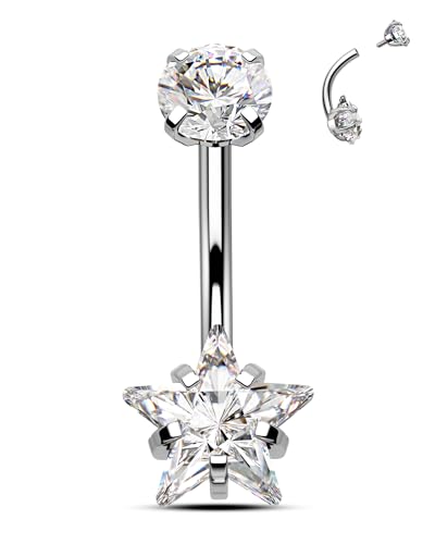 Agrewd G23 Massiv Titan Stern Bauchnabelpiercing 14g Innengewinde Bauch Bananabells Für Frauen Klare Zirkon Nabel Piercing Schmuck Agrewd G23 Massiv Titan Stern Bauchnabelpiercing 14g Innengewinde Bauch Bananabells Für Frauen Klare Zirkon Nabel Piercing Schmuck von Agrewd