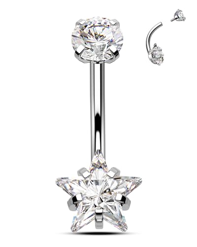 Agrewd G23 Massiv Titan Stern Bauchnabelpiercing 14g Innengewinde Bauch Bananabells Für Frauen Klare Zirkon Nabel Piercing Schmuck Agrewd G23 Massiv Titan Stern Bauchnabelpiercing 14g Innengewinde Bauch Bananabells Für Frauen Klare Zirkon Nabel Piercing Schmuck von Agrewd