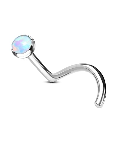 Agrewd G23 Titan Nasenpiercing Ring Silber Nasenstecker 18G S-Form Opal Nostril Piercing Ring Stecker Nasenpiercing Stecker Piercing Nase Silber Piercing Schmuck für Damen Herren Mädchen Agrewd G23 Titan Nasenpiercing Ring Silber Nasenstecker 18G S-Form Opal Nostril Piercing Ring Stecker Nasenpiercing Stecker Piercing Nase Silber Piercing Schmuck für Damen Herren Mädchen von Agrewd