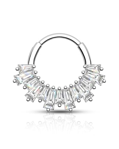 Agrewd Minimalistischer Septum Ring 16G Septum Daith Helix Nasenpiercing Schmuck Edelstahl Grün Klar Helix Ohrringe Daith Ohr Piercings Schmuck für Frauen Männer, Zirkonia Agrewd Minimalistischer Septum Ring 16G Septum Daith Helix Nasenpiercing Schmuck Edelstahl Grün Klar Helix Ohrringe Daith Ohr Piercings Schmuck für Frauen Männer, Zirkonia von Agrewd