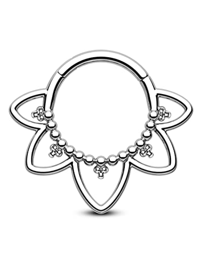 Agrewd Schmuck Minimalistische Lotusblume G23 Solid Titan Septum Piercing 16G 316L Edelstahl Septum Clicker Silber Gold Daith Ohrringe 8/10MM Daith Piercing Schmuck für Frauen Männer von Agrewd