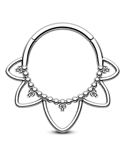 Agrewd Schmuck Minimalistische Lotusblume G23 Solid Titan Septum Piercing 16G 316L Edelstahl Septum Clicker Silber Gold Daith Ohrringe 8/10MM Daith Piercing Schmuck für Frauen Männer von Agrewd