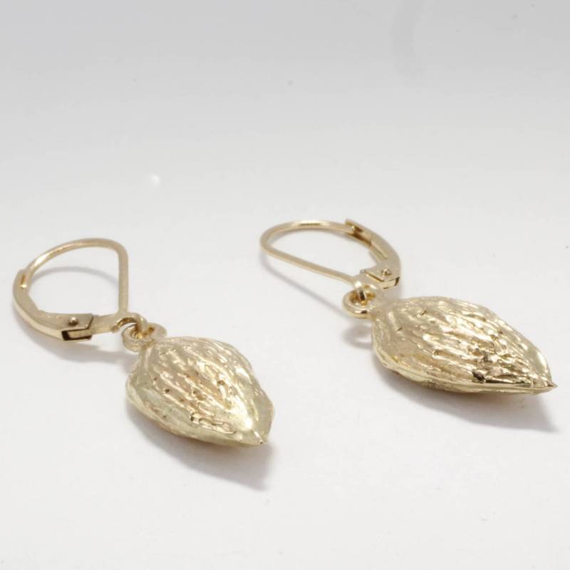 14Kt Gold Almond Ohrringe Zierliche Ohrringe von Agrijewelry