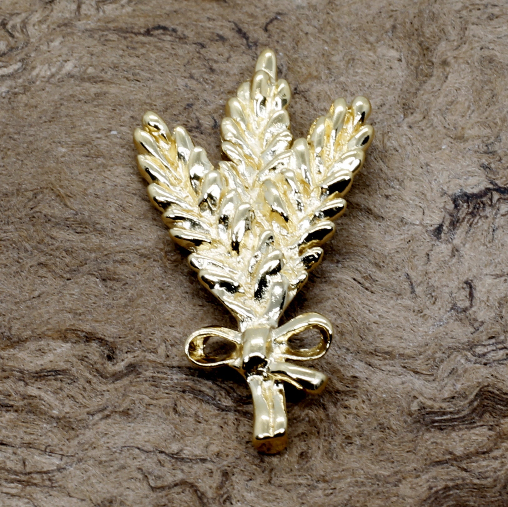 14Kt Gold Vermeil Weizen Krawatte Tack - Alles Edelmetalle Anstecknadel von Agrijewelry