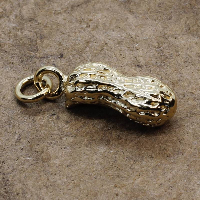 14Kt Gold Vermeil Mittel Peanut Anhänger Hand Modelliert Alle Edelmetalle von Agrijewelry