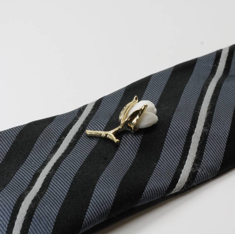 Handgemachte Baumwollkapseln, Krawattennadel, Quartz, 14Kt Gold Vermeil, Geschenk Zum 2.jahrestag von Agrijewelry