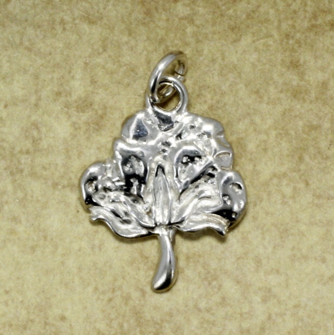 925 Sterling Silber Baumwollkapsel Charm C207 von Agrijewelry