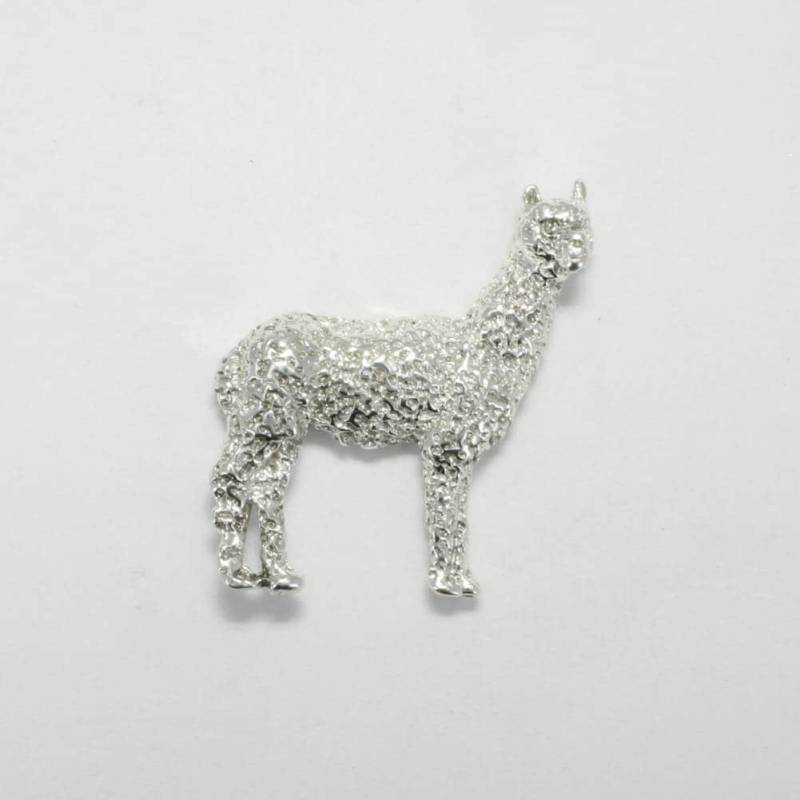 Alpaka Krawattennadel - 925 Silber Huacaya Anstecknadel, Brosche von Agrijewelry