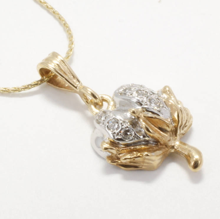 Baumwoll-Jahrestag Geschenk, Zweites Jahrestag Geschenk Für Frau, Diamant Baumwolle Boll Halskette, 2.jahrestag Sie, Baumwoll Farm von Agrijewelry