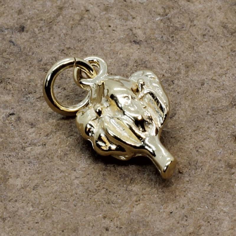 Baumwolljubiläumsgeschenk, 2 Jahre Zweites Jahrestagsgeschenk Für Sie, Kleiner 14Kt Gold-Vermeil-Baumwollboll-Anhänger Ihr Armband von Agrijewelry