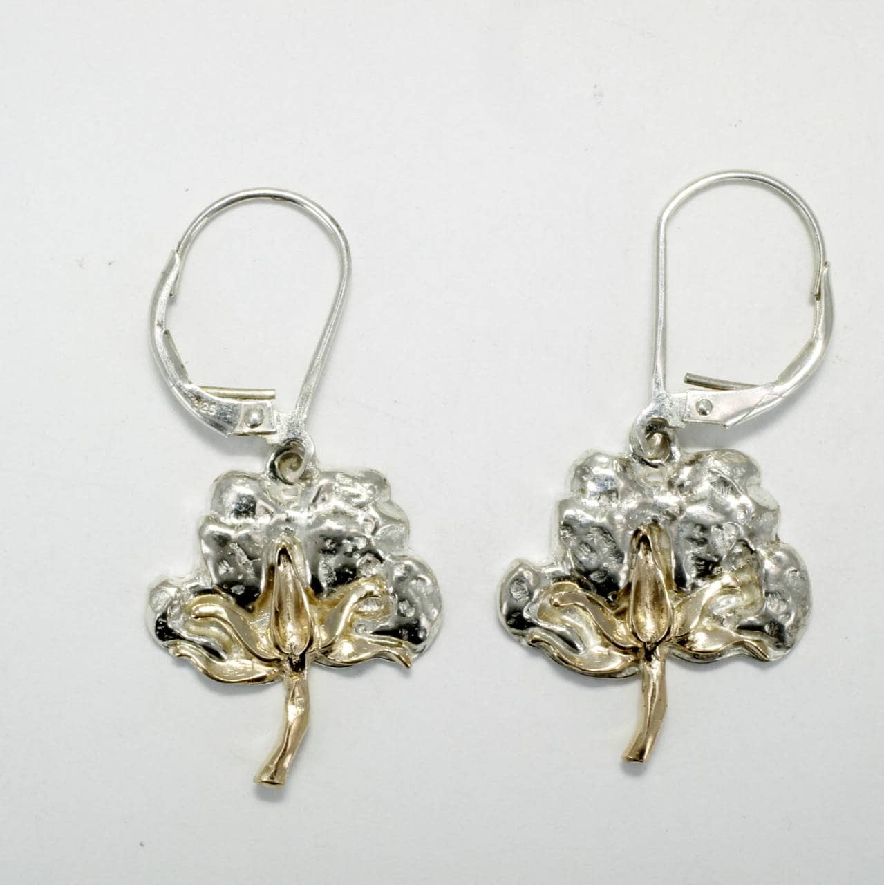 Baumwollkapsel Ohrringe 14Kt Gold & Sterling Silber Farmgirl Schmuck von Agrijewelry