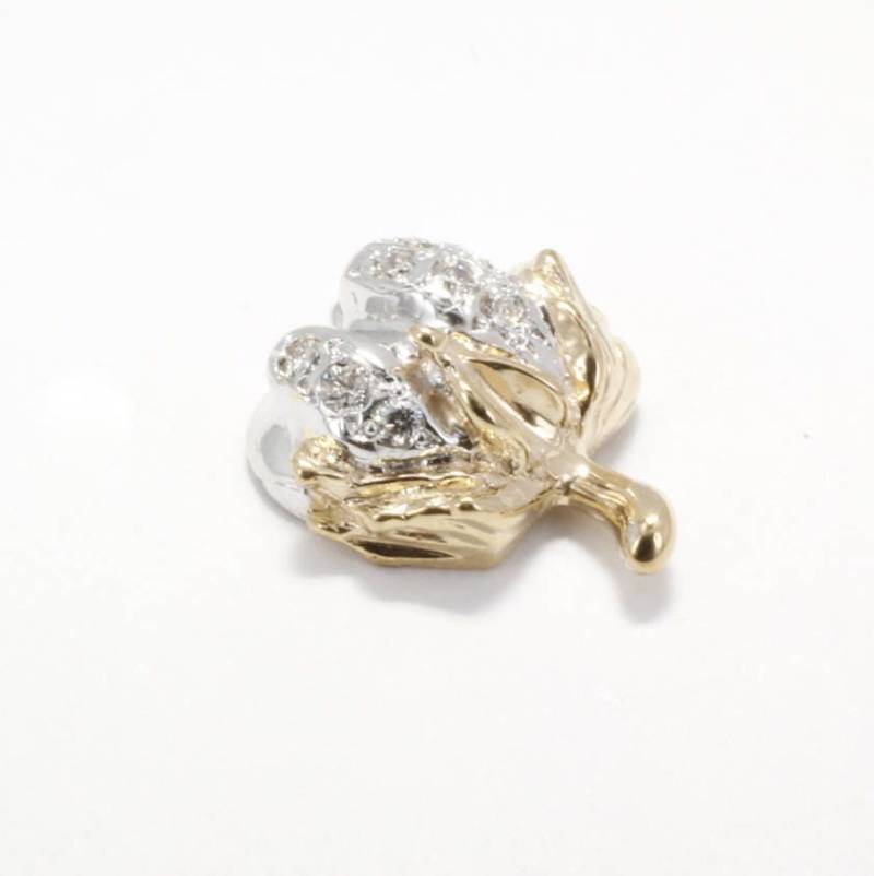 Diamant Baumwoll Boll Krawattennadel, 14K Gold Anstecknadel, Geschenk Zum 2.jahrestag von Agrijewelry