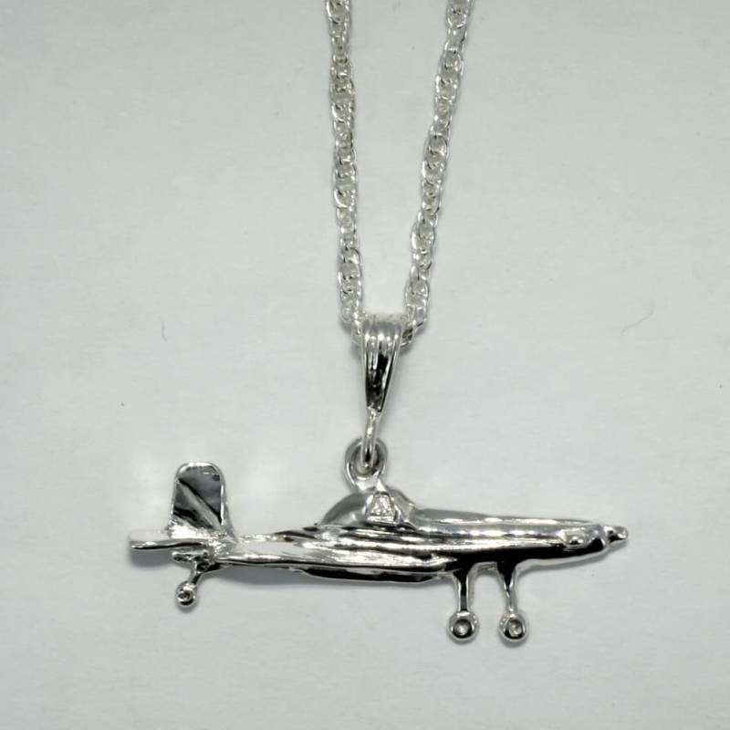 Flugzeug Anhänger, Sterling Silber Anhänger von Agrijewelry