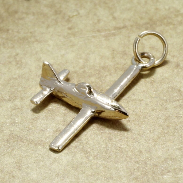 14Kt Gold Anhänger 3D Flugzeug Schmuck Geschenk von Agrijewelry