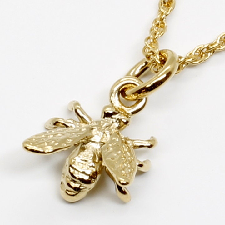 14Kt Gold Honig-Bienen-Halskette Zierliches Imker Geschenk 14Kt Gold Honig-Bienen-Halskette Zierliches Imker Geschenk von Agrijewelry