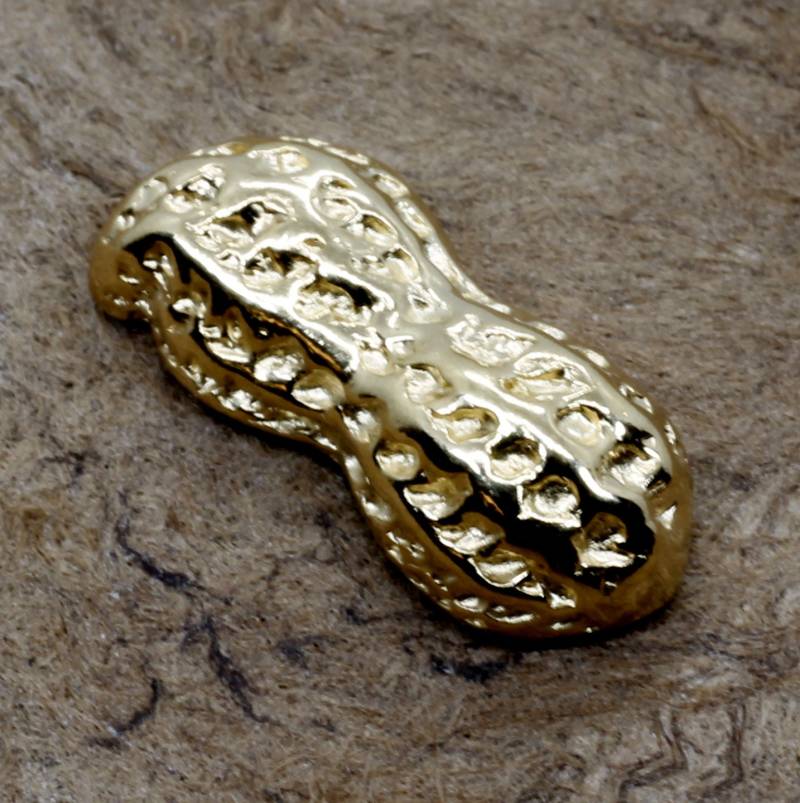 Gold Vermeil Erdnuss Krawatte Tack Sterlingsilber Anstecknadel, Süd Geschenk Alle Edelmetalle von Agrijewelry