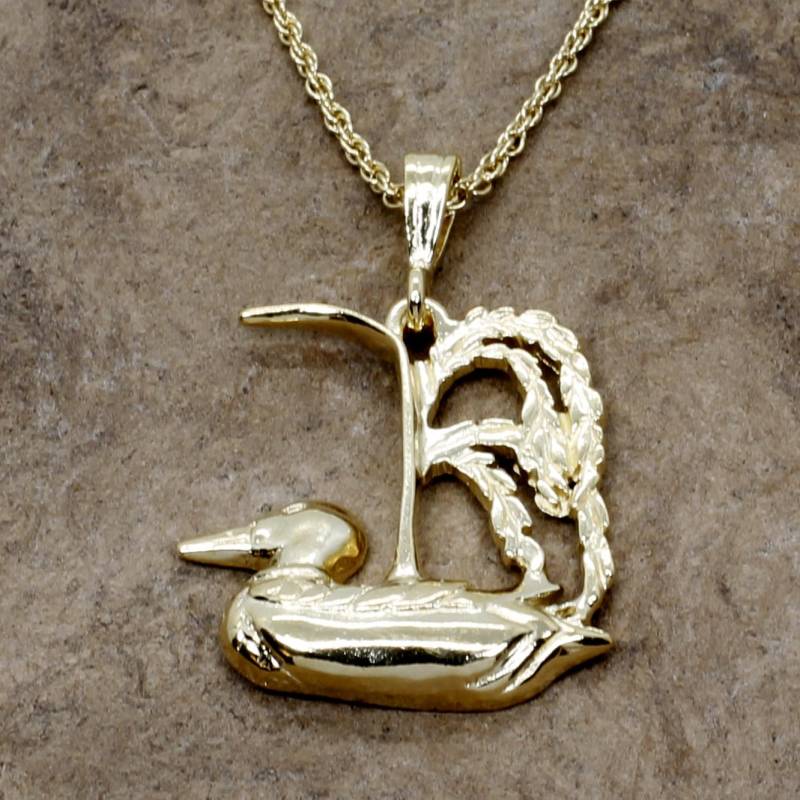 Gold Vermeil Ente Und Reis Anhänger Halskette - Arkansas Rice Jewelry Alle Edelmetalle von Agrijewelry