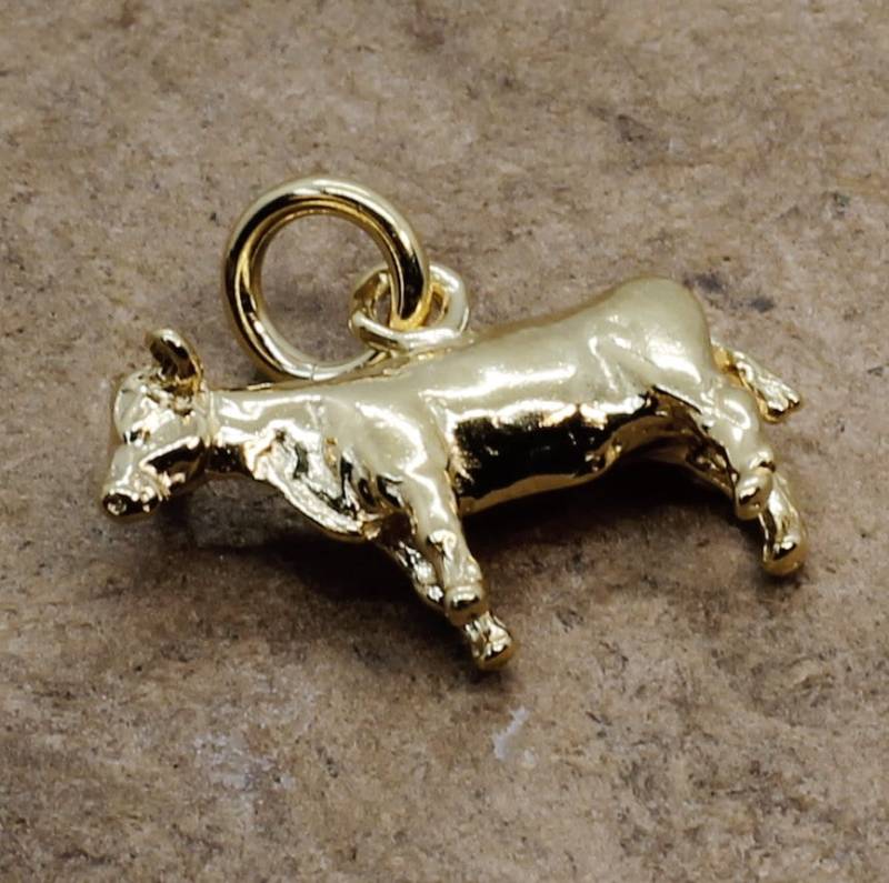 14Kt Gold Vermeil Färse Anhänger Rinder Schmuck, Alle Edelmetalle von Agrijewelry