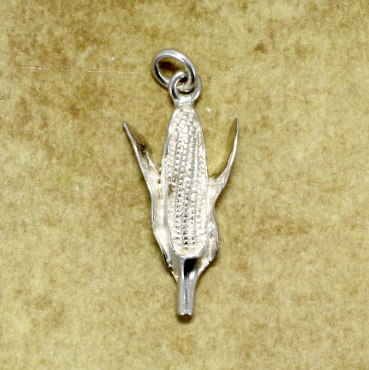 sterling Silber Corn Anhänger Hand Geschnitzte Ähre sterling Silber Corn Anhänger Hand Geschnitzte Ähre von Agrijewelry