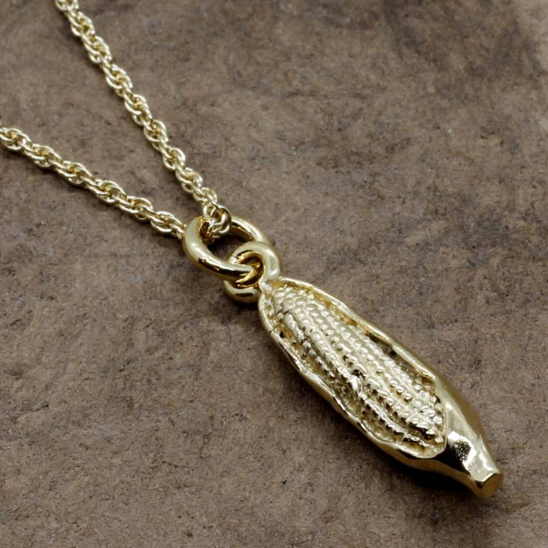 Maiskolben Kette 14Kt Vermeil Sterling Silber, Geschenk Vom Bauernhof von Agrijewelry