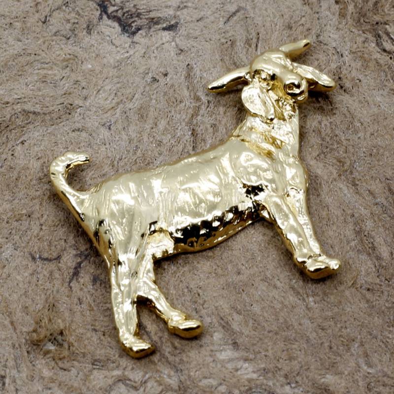 Gold Vermeil Boer Ziege Krawatte Tack Sterling Silber Anstecknadel Alle Edelmetalle von Agrijewelry