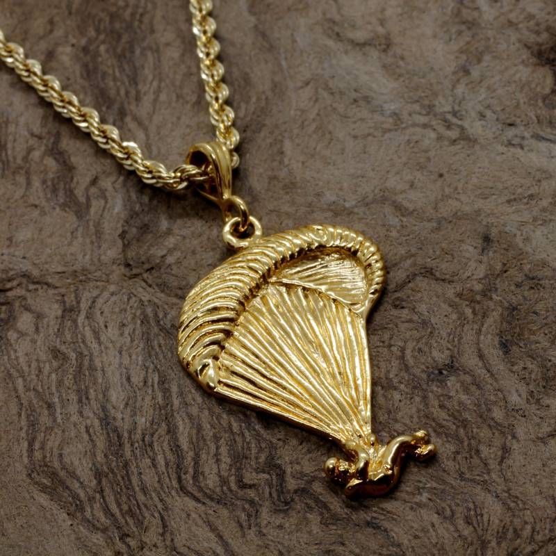 14Kt Gold Vermeil Paraglider Halskette, Abenteuerliches Geschenk, Alles Edelmetall von Agrijewelry