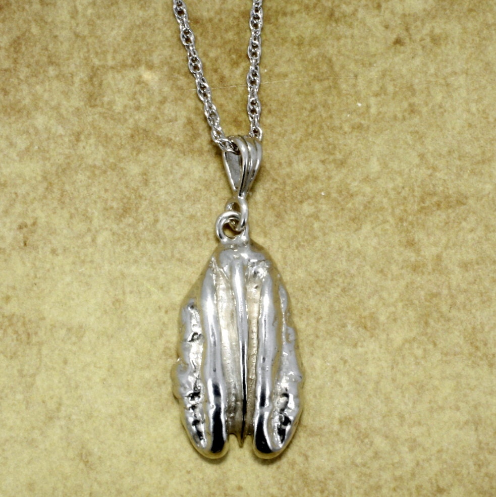 sterling Silber Pecan Anhänger Halskette - Natur Inspiriert Schmuck sterling Silber Pecan Anhänger Halskette - Natur Inspiriert Schmuck von Agrijewelry